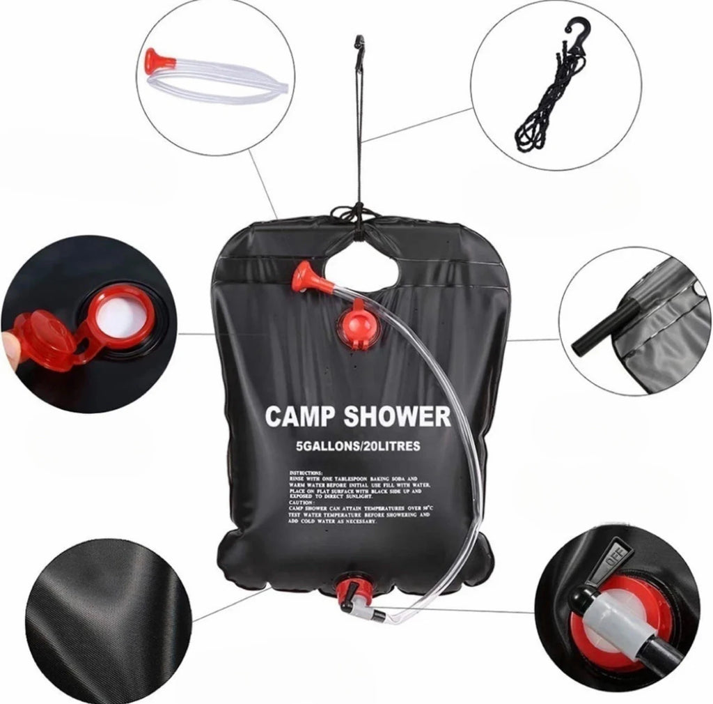 20/40L foldable water bag Camping Solar shower Bag Outdoor bathing Sun Compact Hot water shower bag Scrub pool accessories