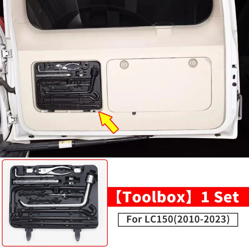 For Toyota 2010 2023 Land Cruiser Prado 150 LC150 Lexus GX 460 Car Trunk Tool Box Portable Vehicle Emergency Kit Box Accessories