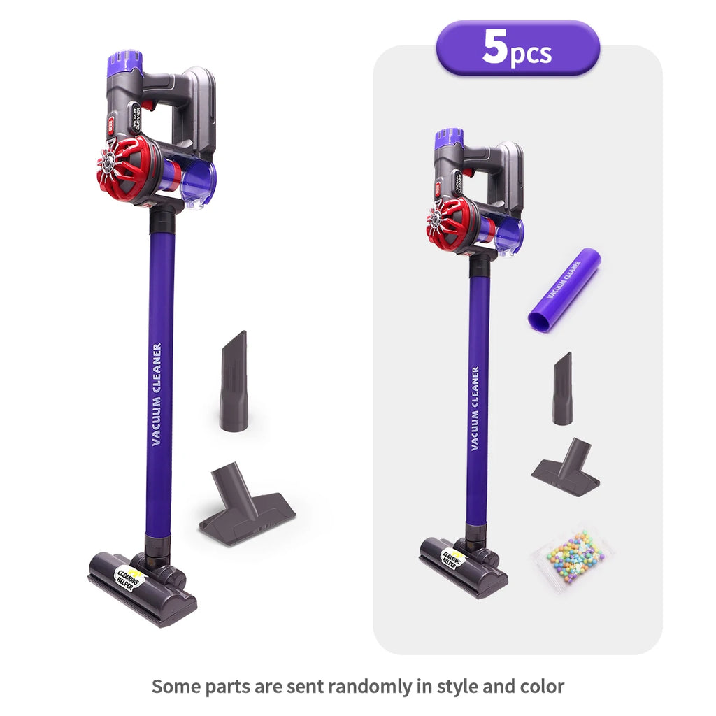 Kids Real Suction Cleaning Play Set with Storage Rack - 3-in-1 Electric Vacuum Cleaner & Pretend Cleaning Tools for Toddlers