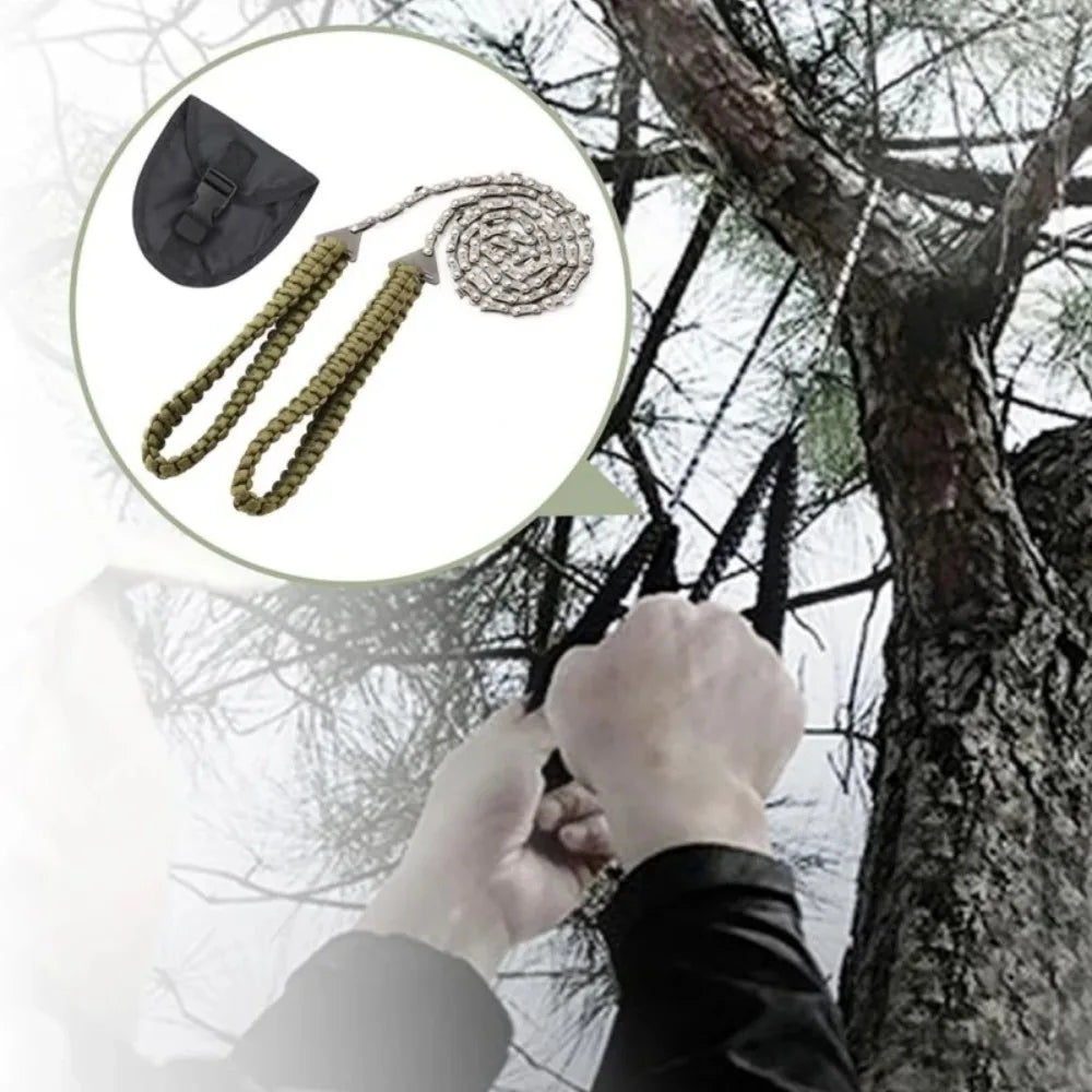 Manual Mini Chainsaw Umbrella Rope Handle Garden Logging Convenient Chain Saw Outdoor Survival Corded Saw Hand Tools