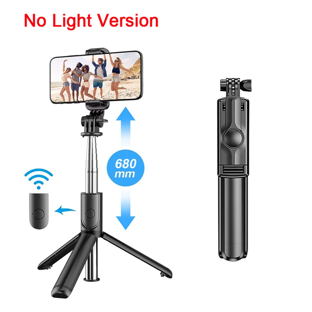 Bluetooth Selfie Stick Mobile Phone Holder Retractable Portable Multifunctional Mini Tripod With Wireless Remote Shutter