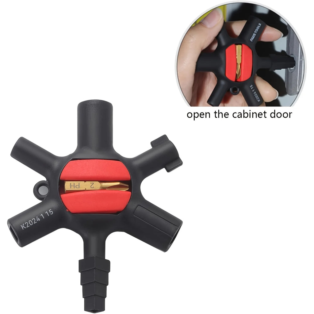 9 in 1 Distribution Cabinet Key Wrench High Torque Universal Electrical Key Wrench Electrical Specialized Power Utility Wrench