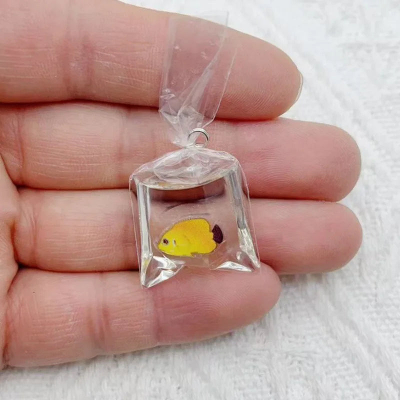 10pcs simulation transparent water bag small fish goldfish carp DIY jewelry accessories keychain pendant earrings accessories