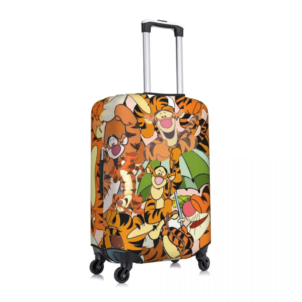 Custom My Friends Cartoon T-Tigger Pooh Luggage Cover Elastic Cartoon Travel Suitcase Protective Covers Suit For 18-32 inch