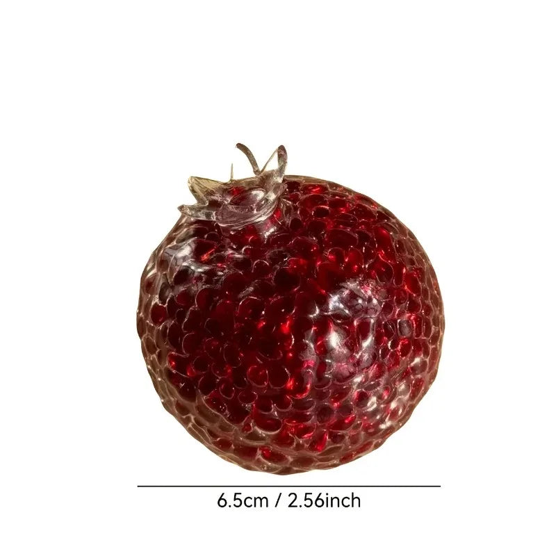 1PC Pomegranate-Shaped Stress Relief Ball Creative Malleable Durable Acrylic Squeeze Toy Fun Novelty Holiday Party Gifts