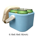 4 Can Drink Cooler Leak-proof Portable Beverage Box with Lid and Handle Lightweight Fridge for Beach Outdoor Road Travel Party