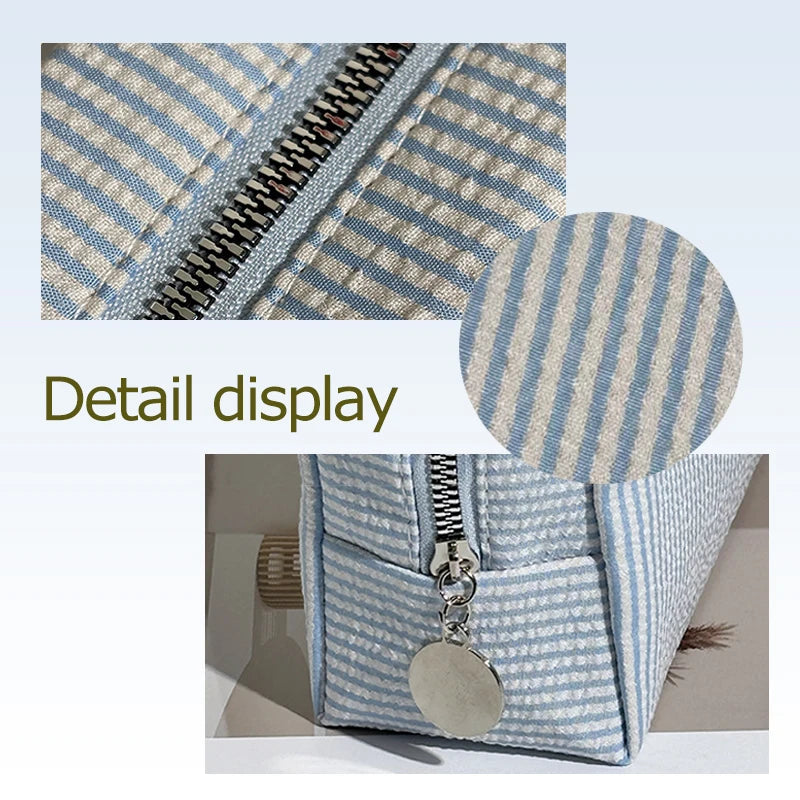Customised Embroidery/Standard Style 2 Options, Striped Bubble Yarn Clutch, Makeup Bag, Back-to-School Season, Great Gift!