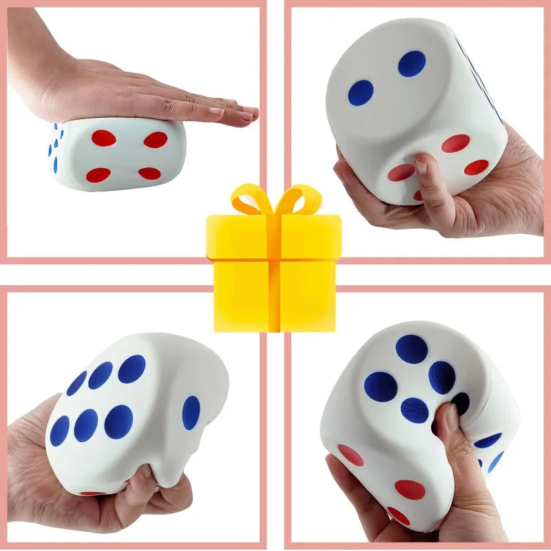 2.75" Jumbo Big Dice Colorful Dices Foam for Game  Activities Reduce Anxiety Stress Relieve for Adults Kids -Giant Soft Fun