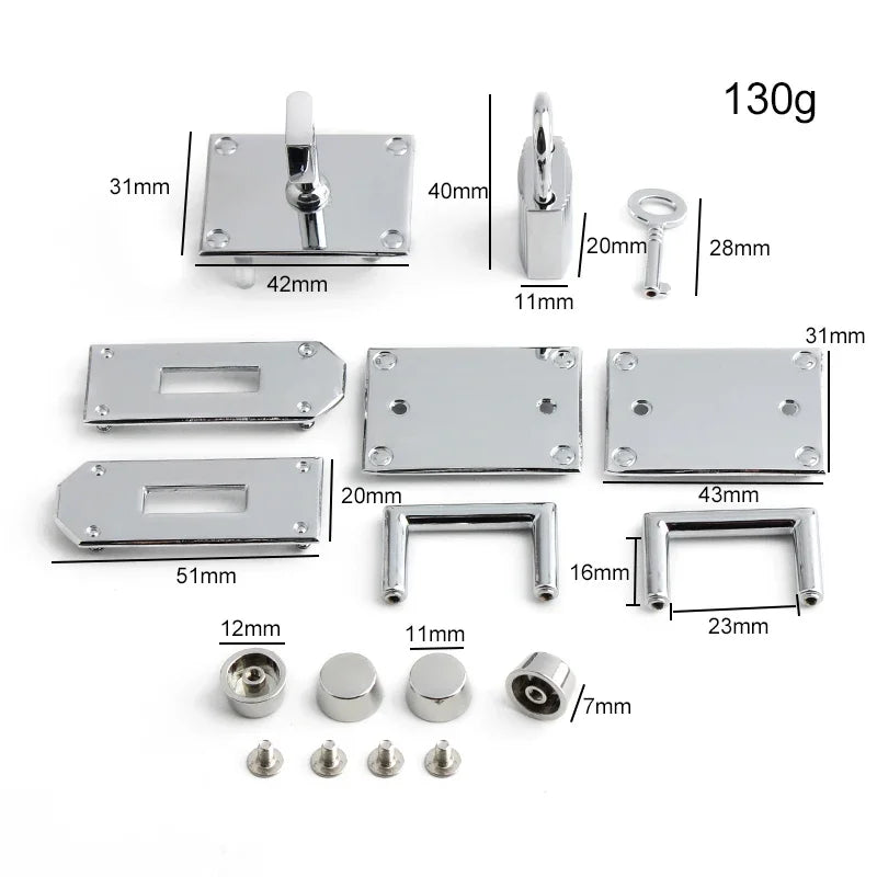 Fashion Metal Bag Locks Clasp Bag Lcok Set For Handbags Purse Tote Closures Snap Clasps DIY Craft Hardware Case Bag Accessories