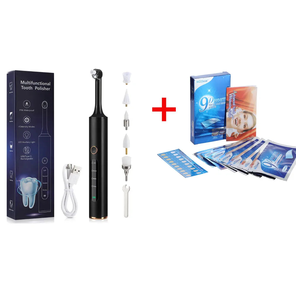Electric Tooth Polisher Rotatable Toothbrush Dental Scaler Plaque Tartar Remover Dental Stone Cleaner Teeth Whitener
