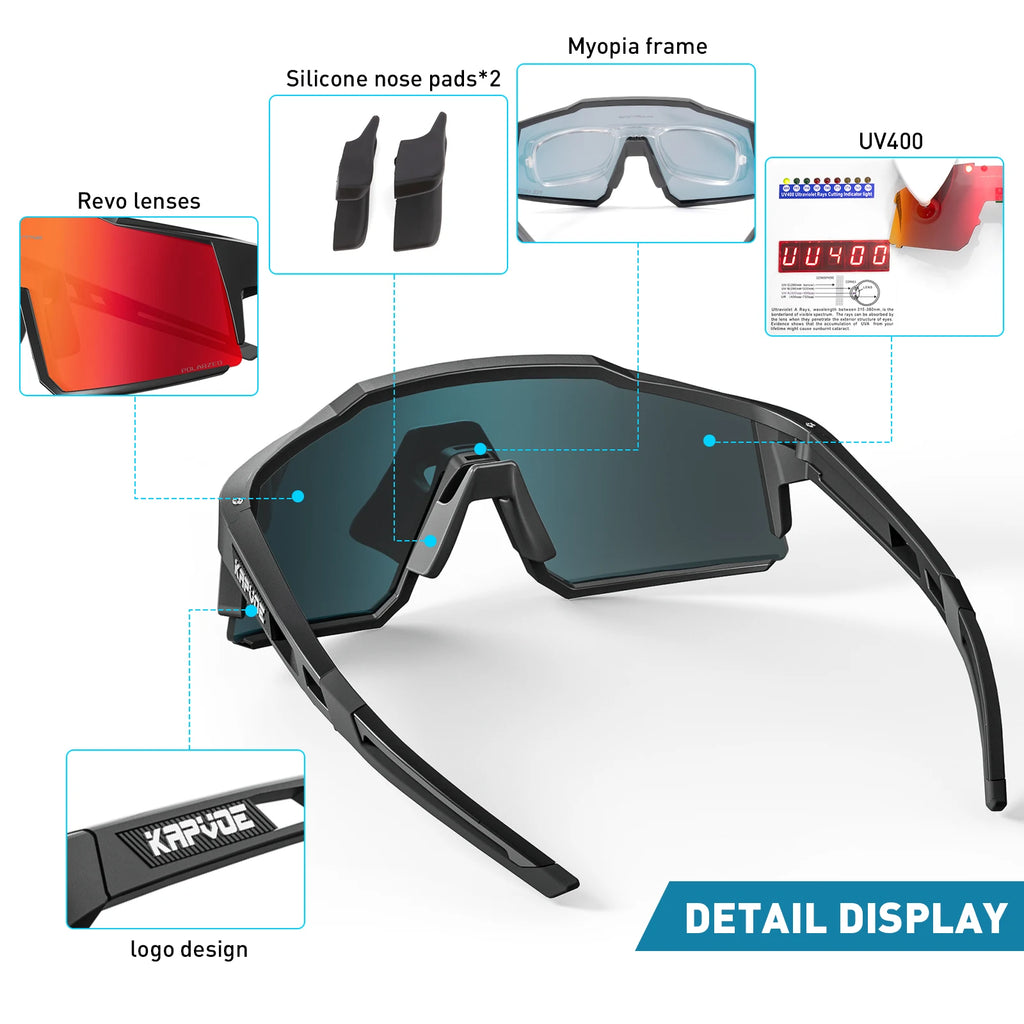 KAPVOE New Mountaineering Sunglasses Cycling Glasses Outdoor Sports Hiking Eyewear Glasses Men Women MTB Bicycle UV400 Windproof