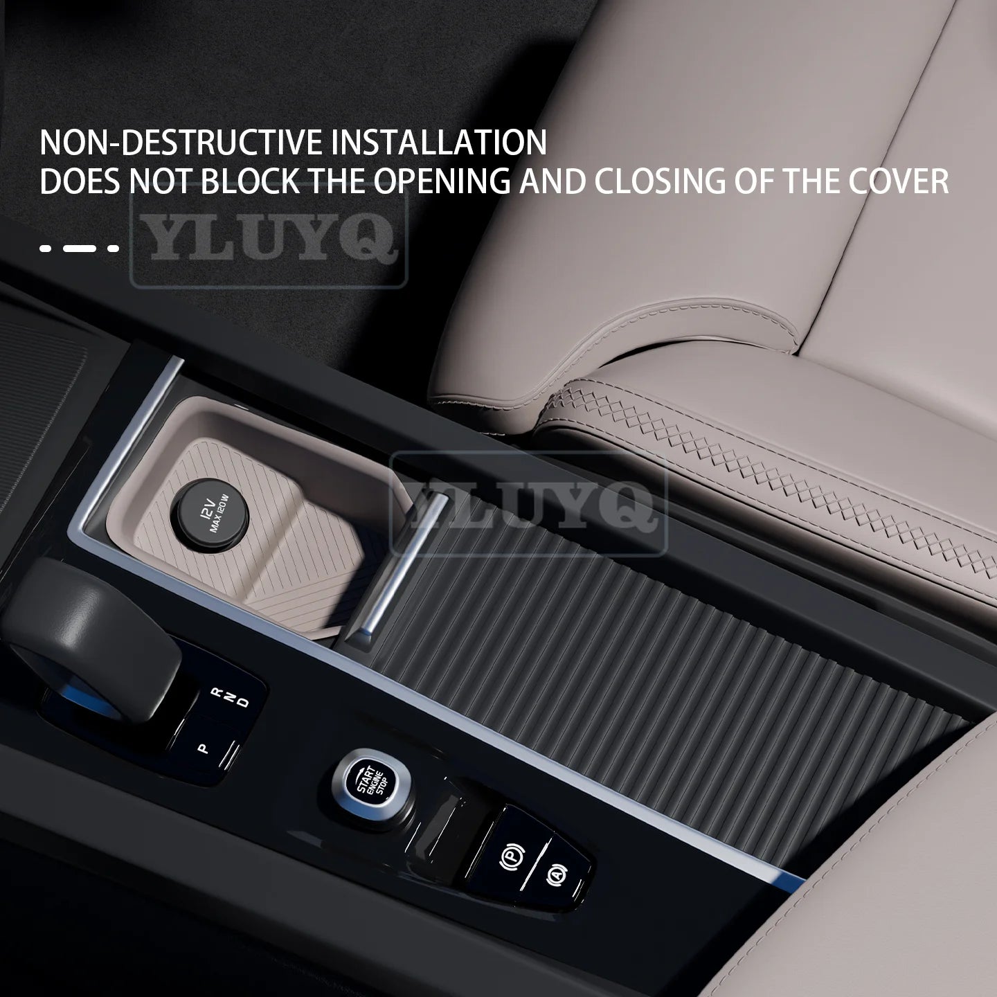 For Volvo XC60 Integrated Center Console Full-Cover Cup Sleeve Silicone Mat Car Storage Box Car Interior Accessories