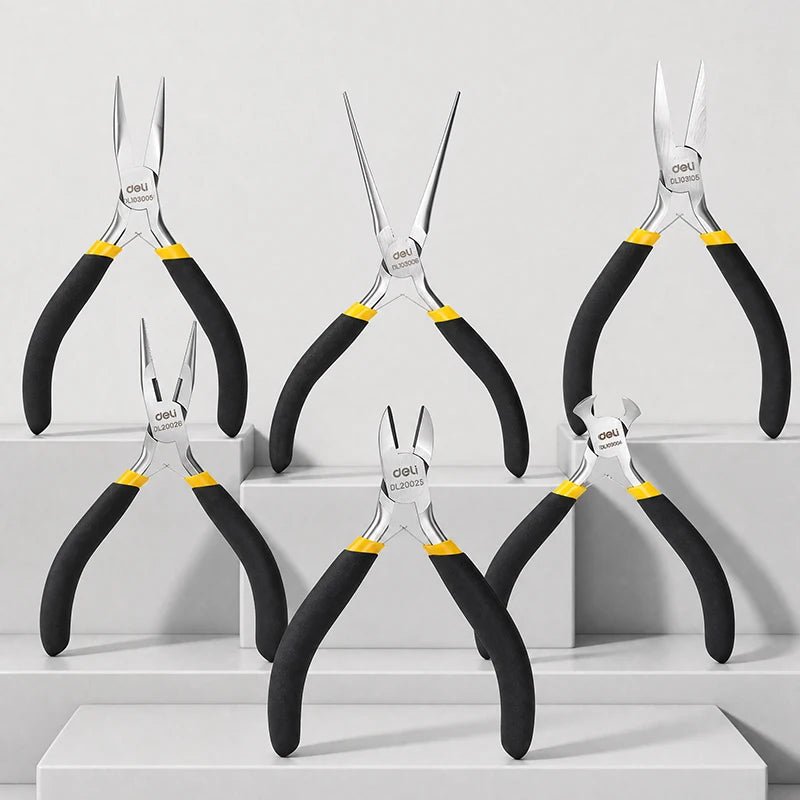 Precision Mini Pliers Set High Carbon Steel 7-Piece Wire Cutter Needle Nose Jewelry Model Assembly Electronics Repair Tool