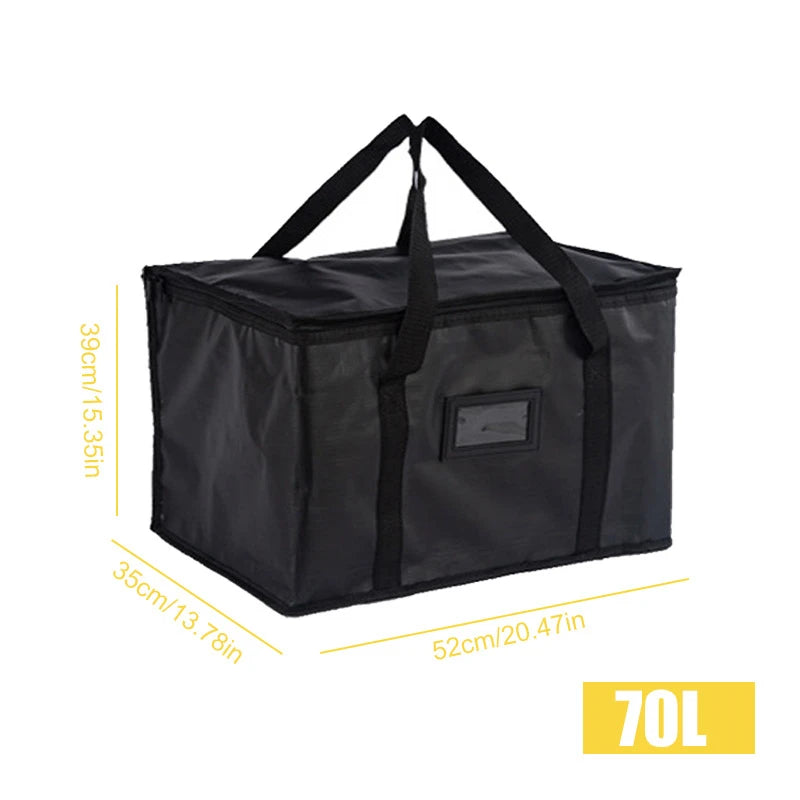 70L Insulated Thermal Cooler Bag Insulation To Keep Cold Large Capacity Portable Lunch Bag Zip Picnic Camping Tin Foil Food Bag