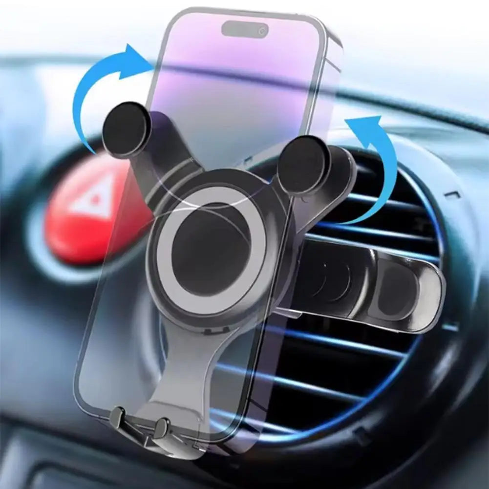 Round Car Air Outlet Mobile Phone Navigation Holder Gravity Bracket Rotatable Phone Mount For Air Outlet Quick Installation