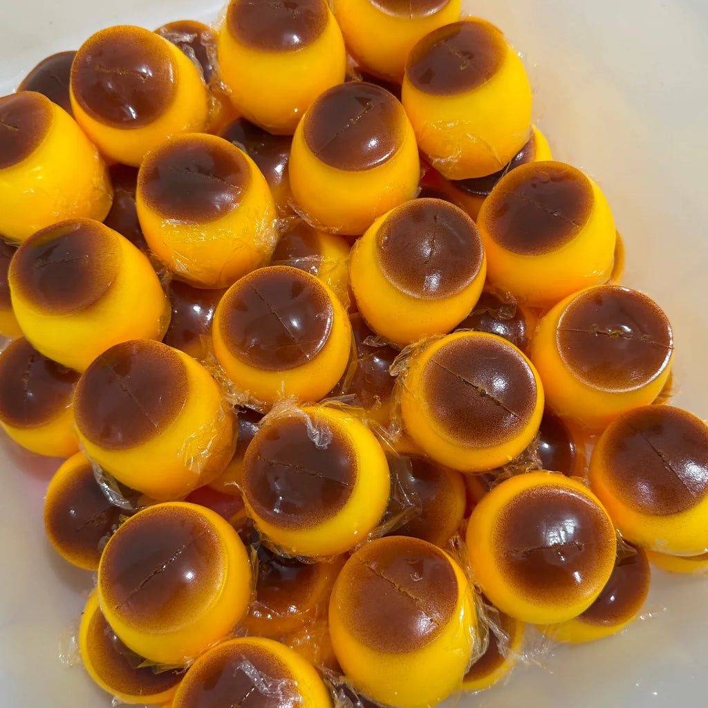Crispy Sound Caramel Pudding Squeezing Toy Homemade DIY Handmade Squeeze Ball Non-rebound Stress Relieving Toy for Gift