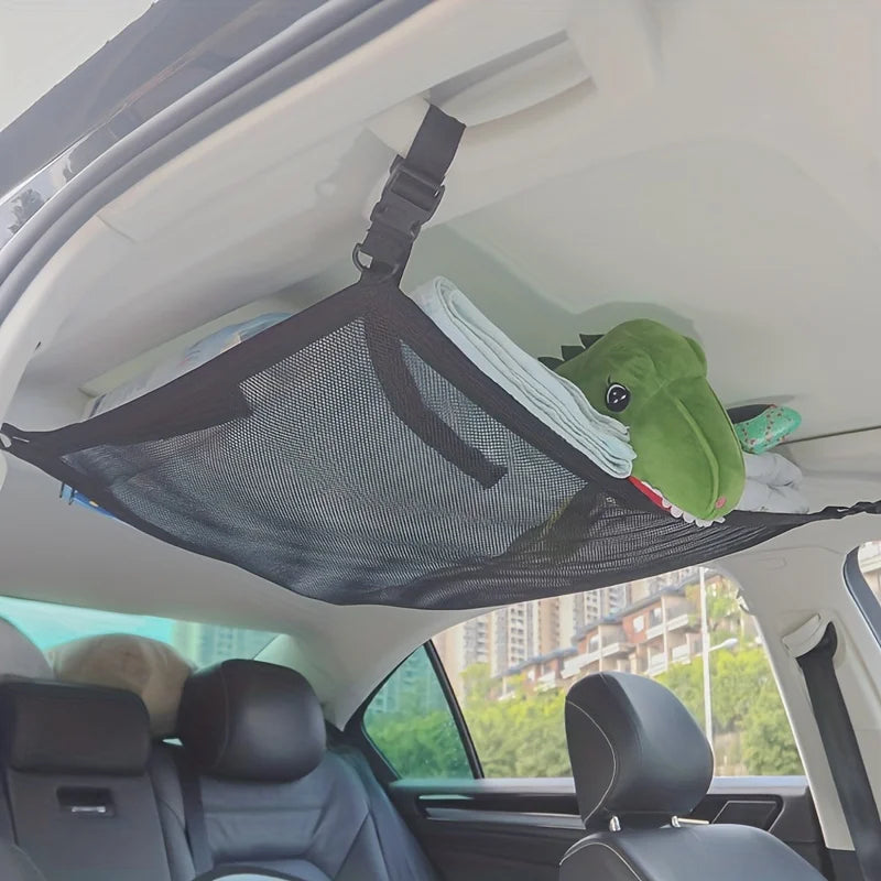 Adjustable Double-Layer Car Ceiling Net Bag - Suitable for SUVs, long-distance travel storage bags, and can be used for tents,