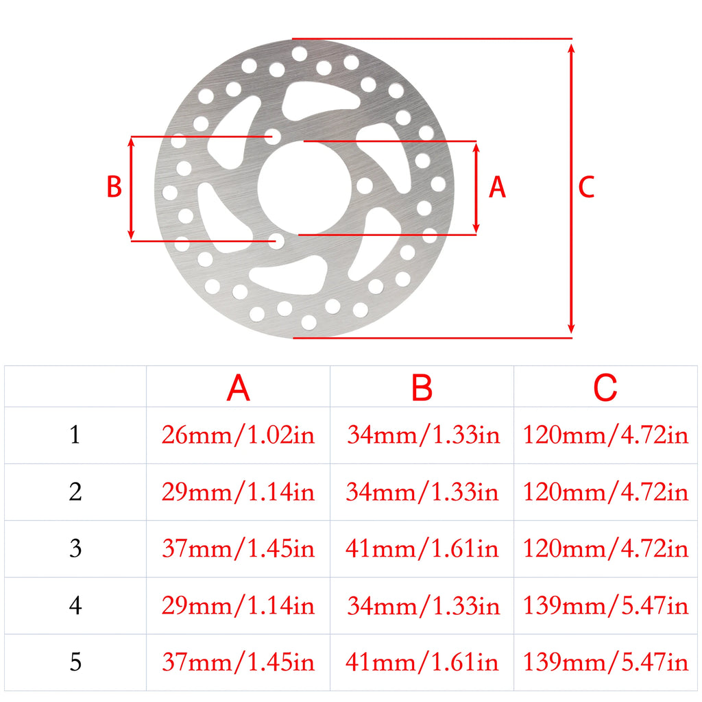 Electric Scooter Motorcycle 120mm 140mm 3 Hole Brake Disc  Stainless Steel CNC Accessories For 47cc 49cc 50cc 2T ATV Mini Moto