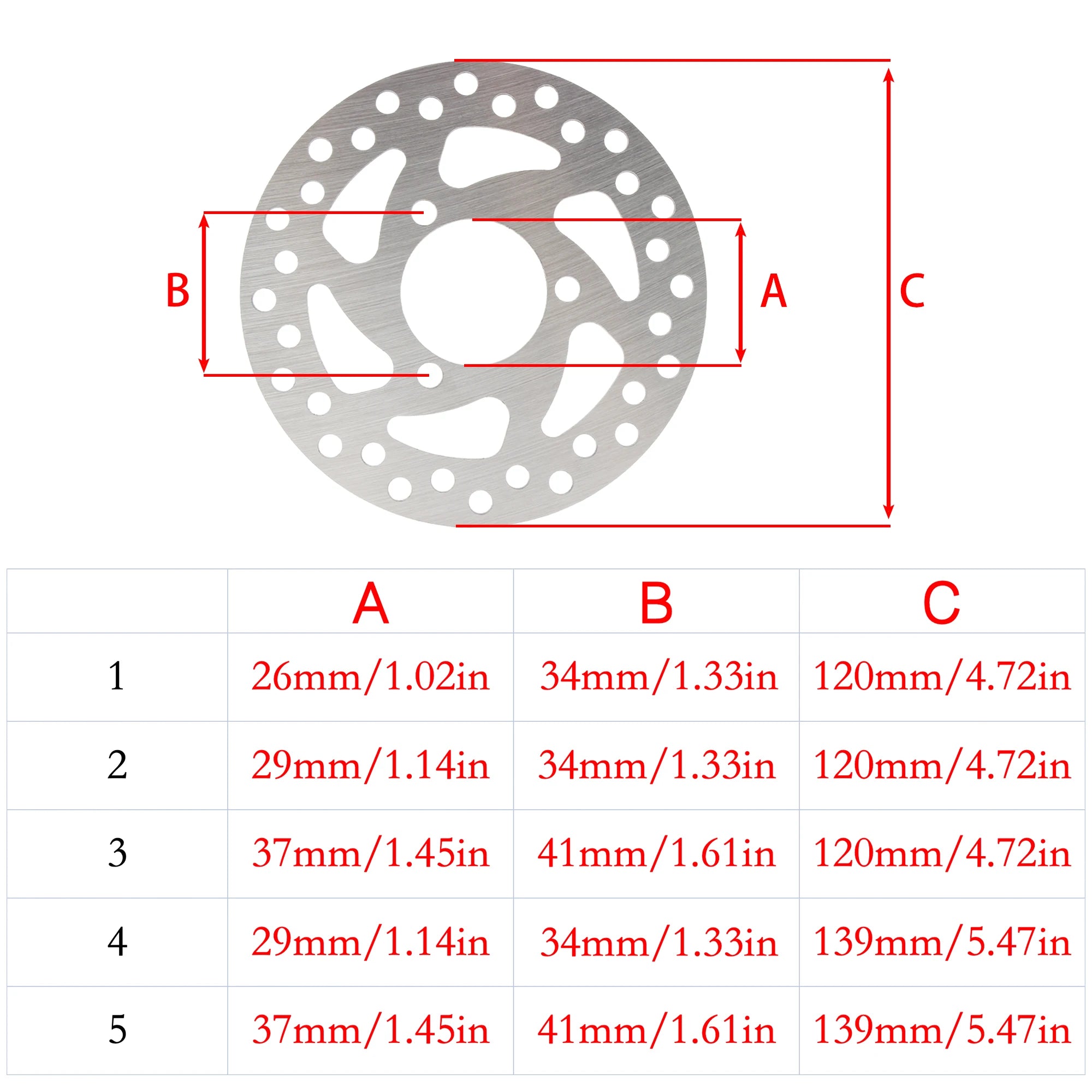Electric Scooter Motorcycle 120mm 140mm 3 Hole Brake Disc  Stainless Steel CNC Accessories For 47cc 49cc 50cc 2T ATV Mini Moto
