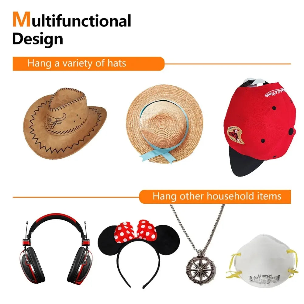 2/4/8/10 Pieces Baseball Casual Hat Storage Box Without Drilling Portable Cap Holder Support Caps Accessories for Caps Organizer