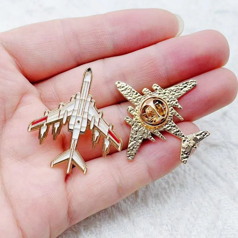 6pcs aircraft enamel brooch badge metal badge jewelry gift for friends and children