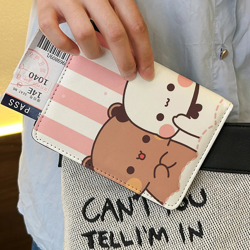New Cartoon Cute Passport Holder Multifunctional Card Holder Documents Package Passport Wallet Portable Travel Passport Cover