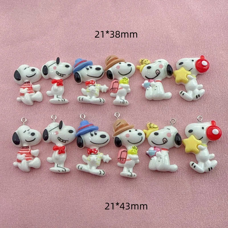 10pcs resin cute little dog pendant, DIY jewelry making earrings, keychain accessories