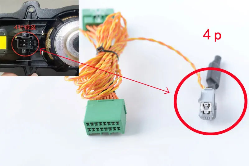 For Bowers & Wilkins Center Speaker Retrofit Harness for Volvo V S XC 60 90 Series 2 to 4 Pin Adapter Cable