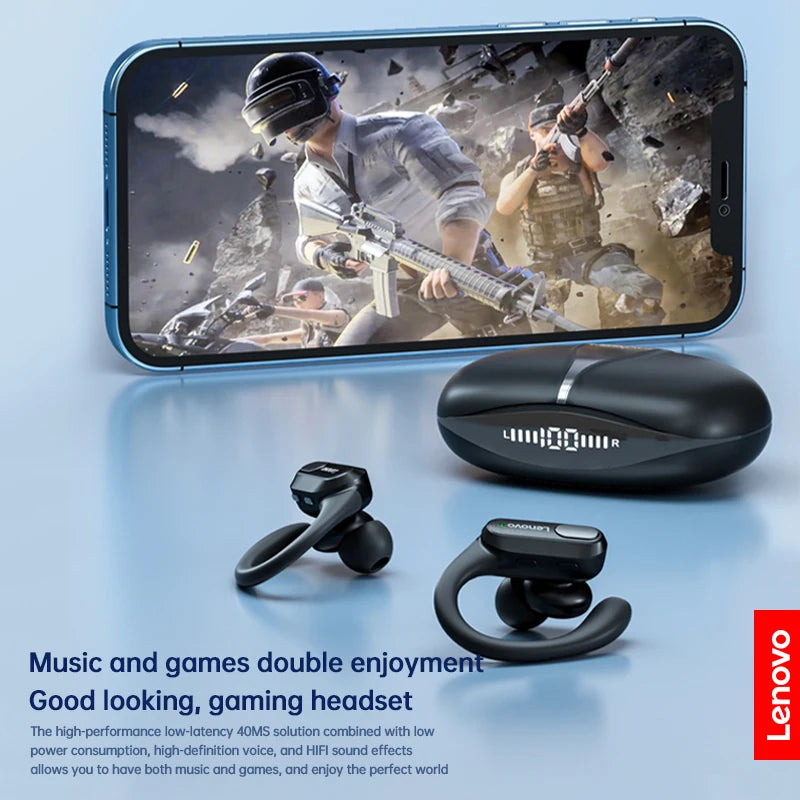 Lenovo XT80 Sports Wireless Earphones with Mics,Button Control, LED Power Display,Hifi Stereo Sound APP AI Translator Headset