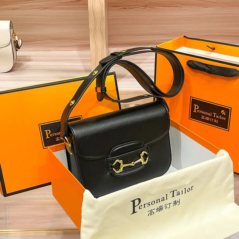 Luxury leather handbag large capacity fashion messenger shoulder bag functionality