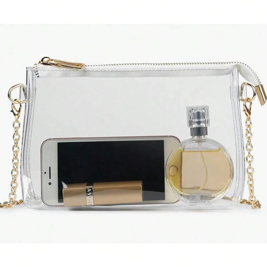 Transparent Envelope Shoulder Bag,Mini Bag Clear Pvc Adjustable Strap For Daily,  Clutch Clear Purse Crossbody Shoulder Bags Stadium Approved Bags
