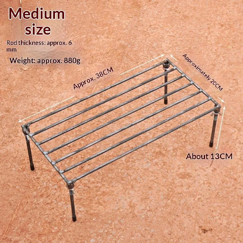 Outdoor Firewood Pot Rack Picnic Barbecue Smoked Bacon Detachable BBQ Rack for Camping And Gardening