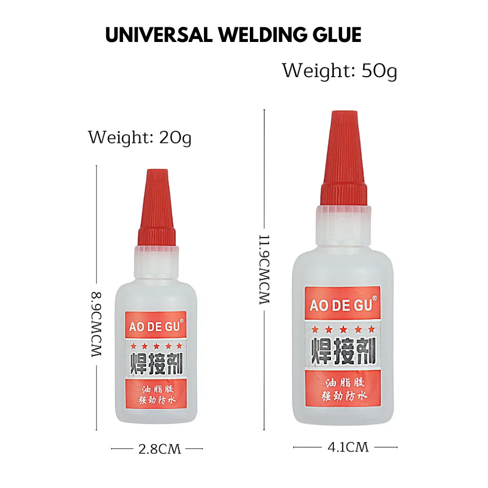 20g / 50g Universal Welding Super Glue Plastic Wood Metal Rubber Tire Shoes Repair Glue Soldering Extra Strong Adhesive