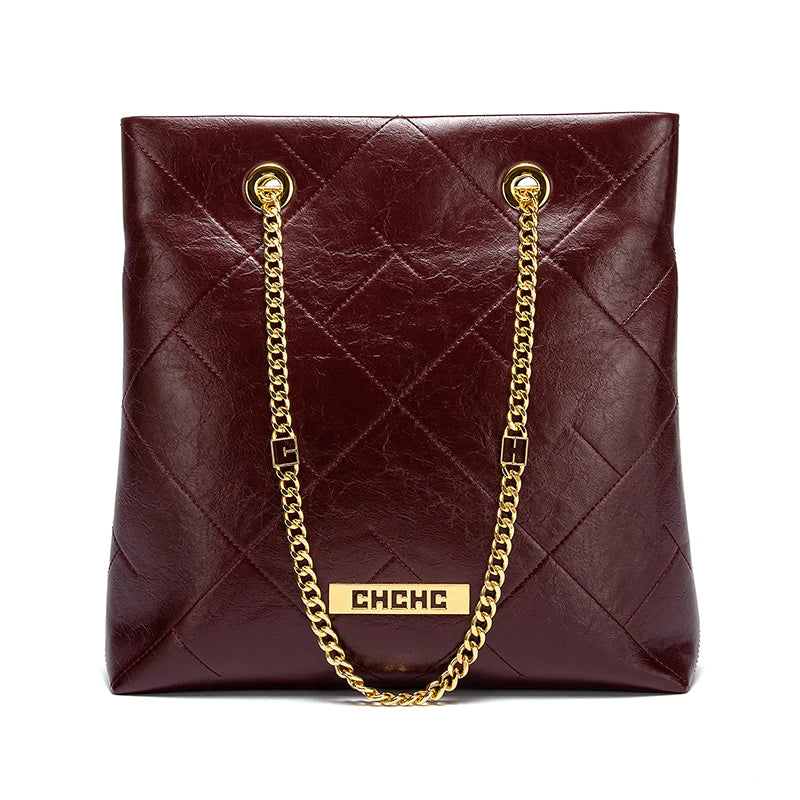 CHCH Women's Tote Bag 2025 New High Quality Chain Bag Women's Shoulder Bag Business Commuter