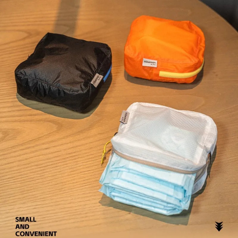 HIKEMAN Ultralight Camping Toiletry Organizer - Waterproof Silicone Pouch for Women's Essentials, Portable Hygiene Storage