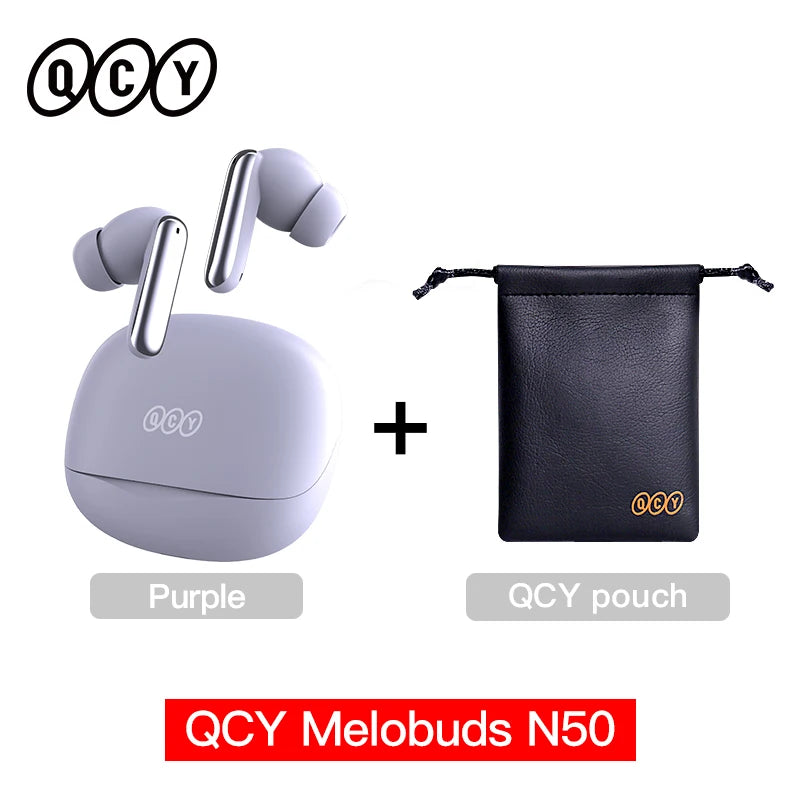 QCY Melobuds N50 ANC Wireless Earphone 6 Mics AI Call Noise Cancellation Bluetooth 5.4 Earbuds Dual Connection Headphone