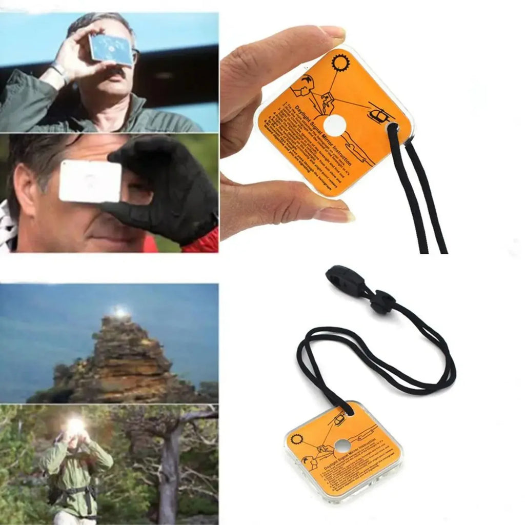 New 1PC Outdoor Survival Reflective Signal Mirror Hiking Camping Emergency Practical Daylight Reflective Tool First Aid Supplies