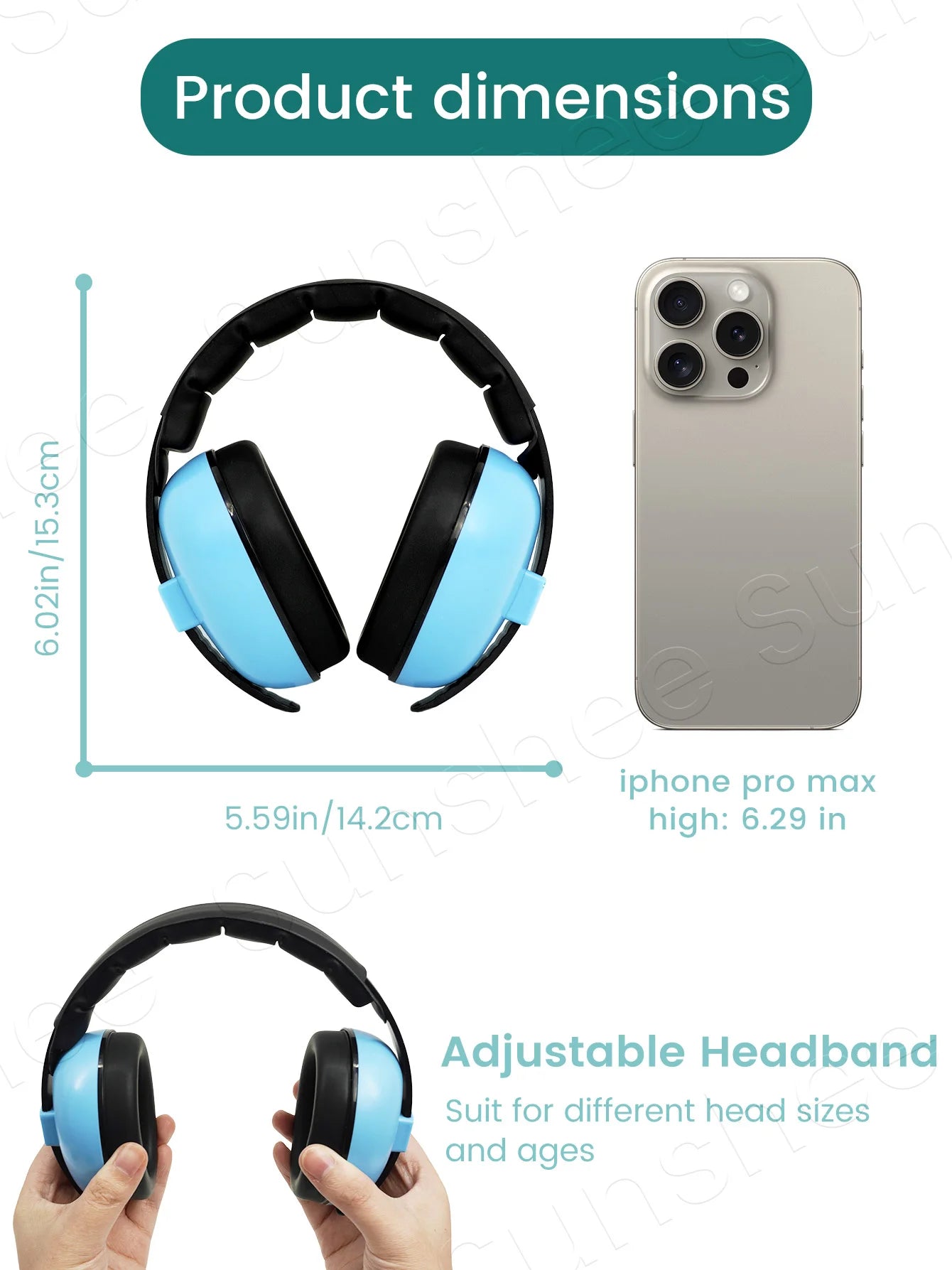 Baby Ear Muffs for Infants with Elastic Headband, Baby Earmuffs Ideal for Flights, Baby Ear Noise Reduction Earmuffs