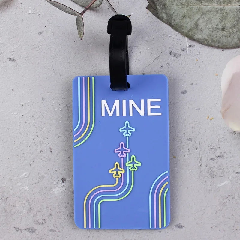 Soft PVC Cute Luggage Tag Letter Travel Tag Men Women Suitcase Name Tag Bag Tags Airplane Labels Holiday Travel Accessories