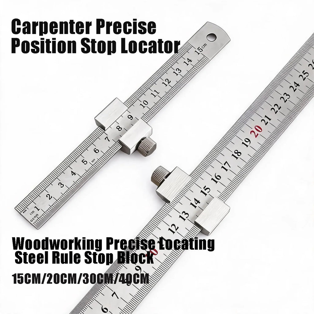 Handcraft Woodworking Measuring Locator Adjustable Stainless Steel Ruler Stopper Compatible Precise Line Professional Designers