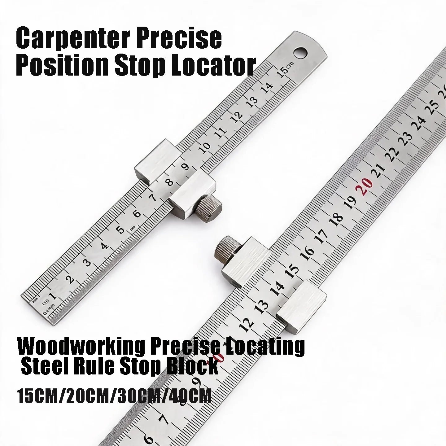 Handcraft Woodworking Measuring Locator Adjustable Stainless Steel Ruler Stopper Compatible Precise Line Professional Designers