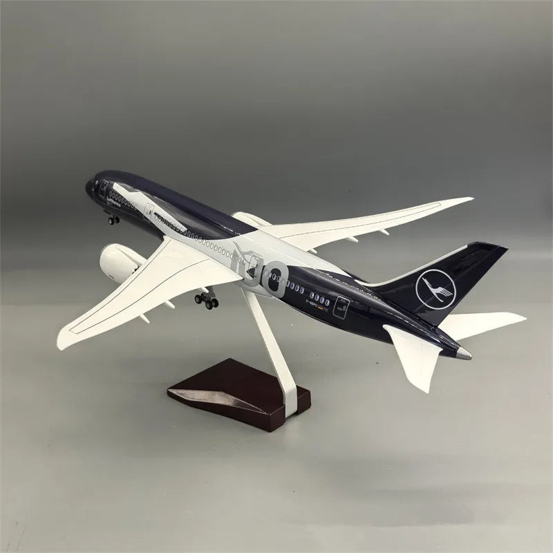 1:130 Scale Lufthansa B787 Airways 100th Anniversary Commemoration Airplane Model Aircraft With LED Collection Display Gifts