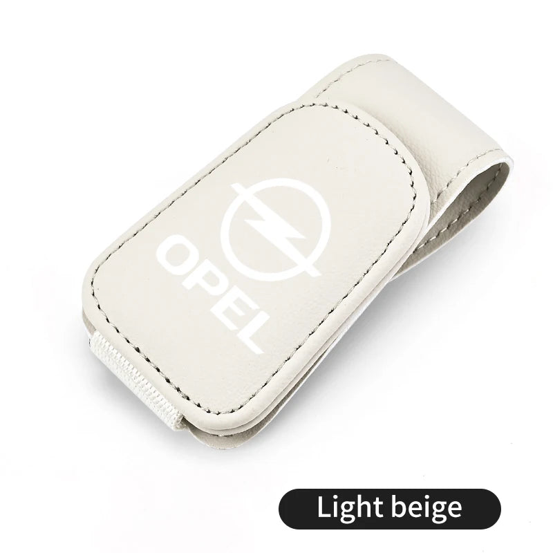 Car Magnetic Leather Card Ticket Holder Sun Visor Glasses Clip For Opel Astra H G J Insignia Corsa Zafira Meriva Mokka