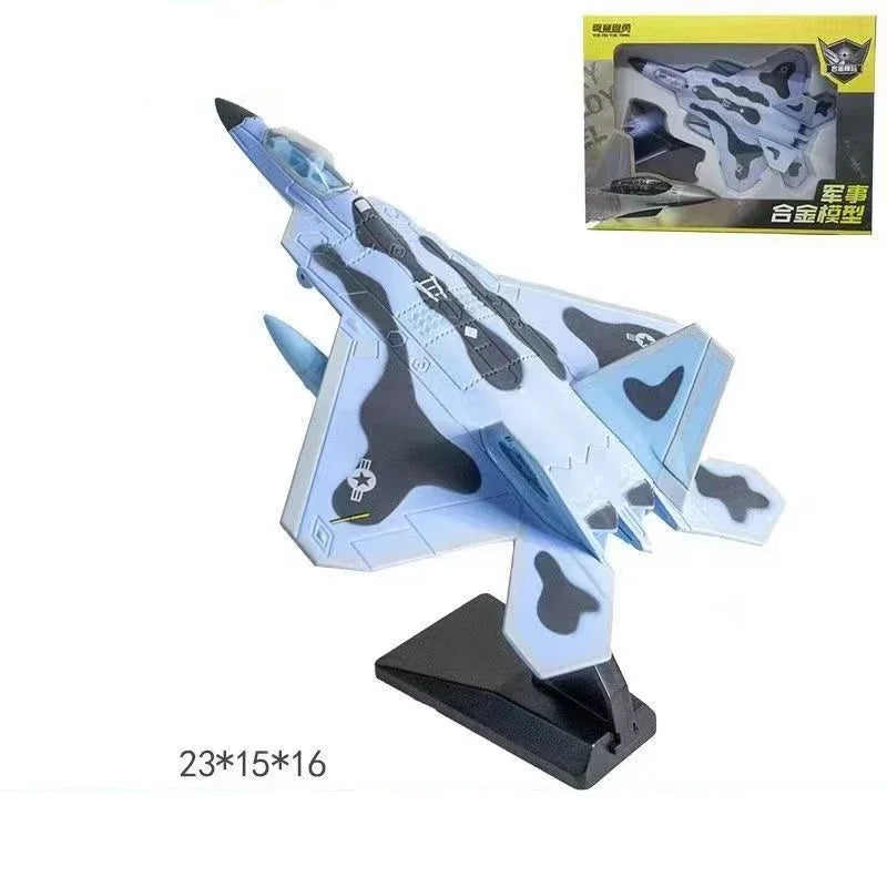 F22 Raptor Fighter Jet Alloy Fighter Aircraft Serie Soundlight Echo Military Metal Model Scenic Area Exhibition Gift