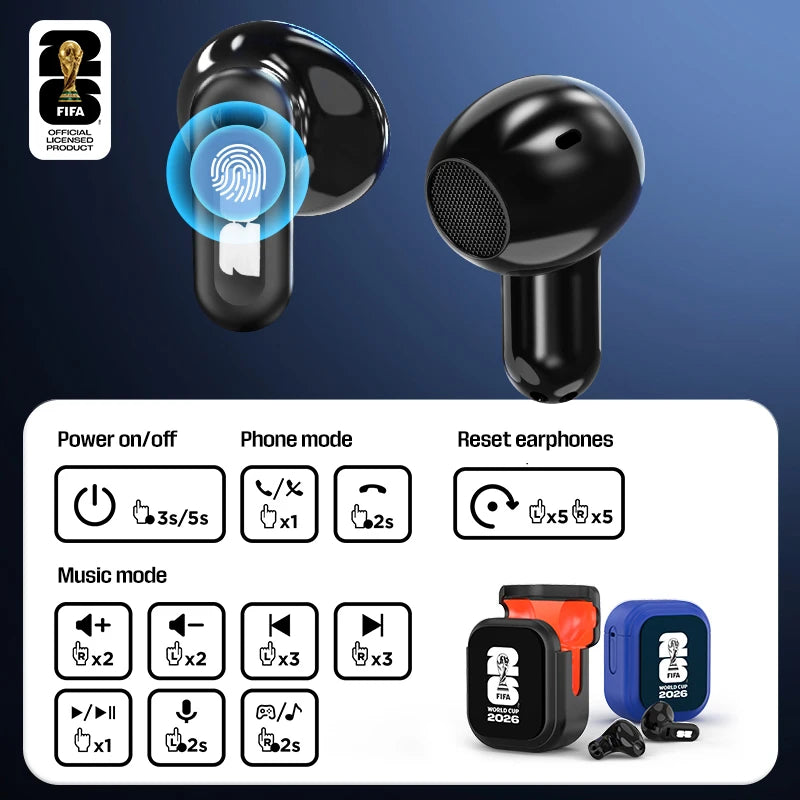 Wireless Bluetooth Earphones FIFA 2026 Limited Edition AI Translate In Ear Earbuds Hi-Fi Sound Fast Charge Clear Calls F26E01