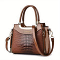 Fashionable Lady's Crocodile-pattern Embossed Shoulder Bag, with A Lightweight Cross-body Design, High-quality Handbag