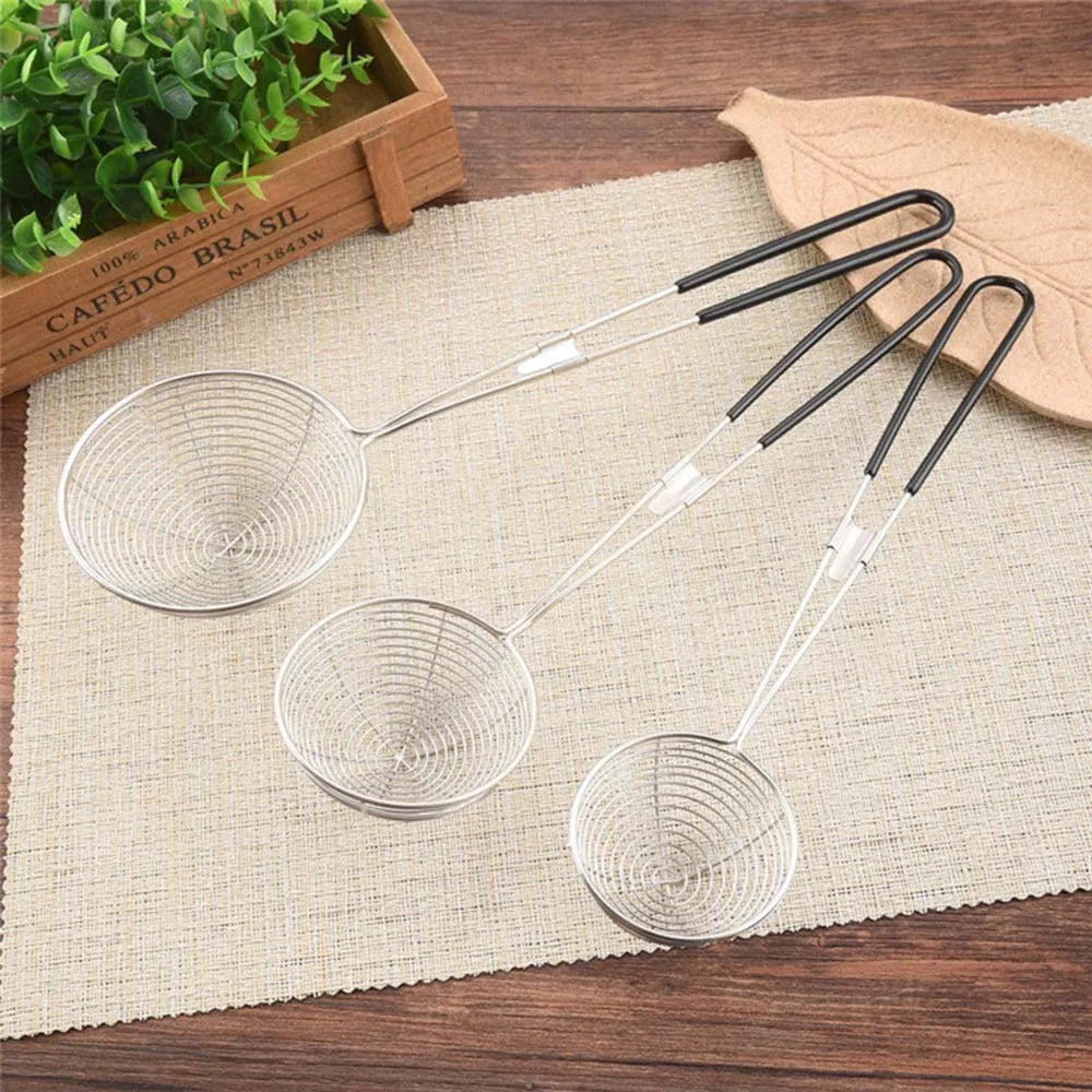 Multifunction Long Handle Sifting Home Kitchen Gadget Colander Spider Strainer Skimmer Spoon Cooking Tool