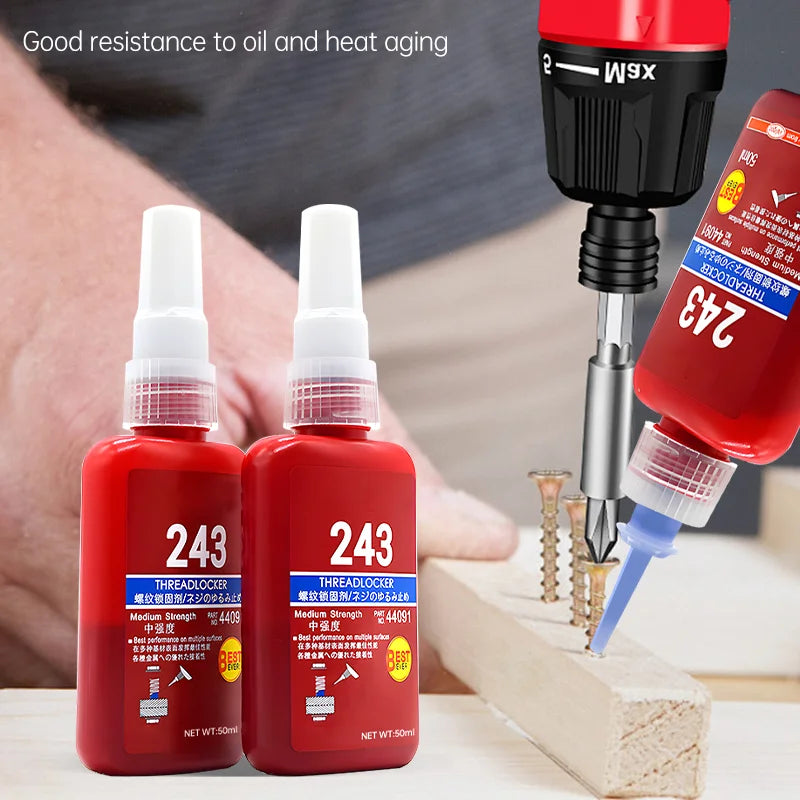 Threadlocker Quickly Cured Thread Locking Agent Anaerobic Adhesive Glue 222 242 243 263 271 272 290 Anti-loose Screw Glue 50ml