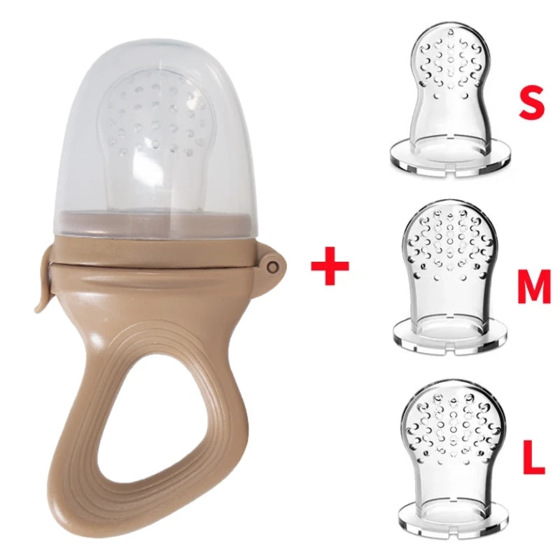 Silicone Baby Fruit Feeder Mini Freezer Tray Fresh Food Chew Bag for Infant Self Feeding Milk Popsicle Molds for Teething Relief