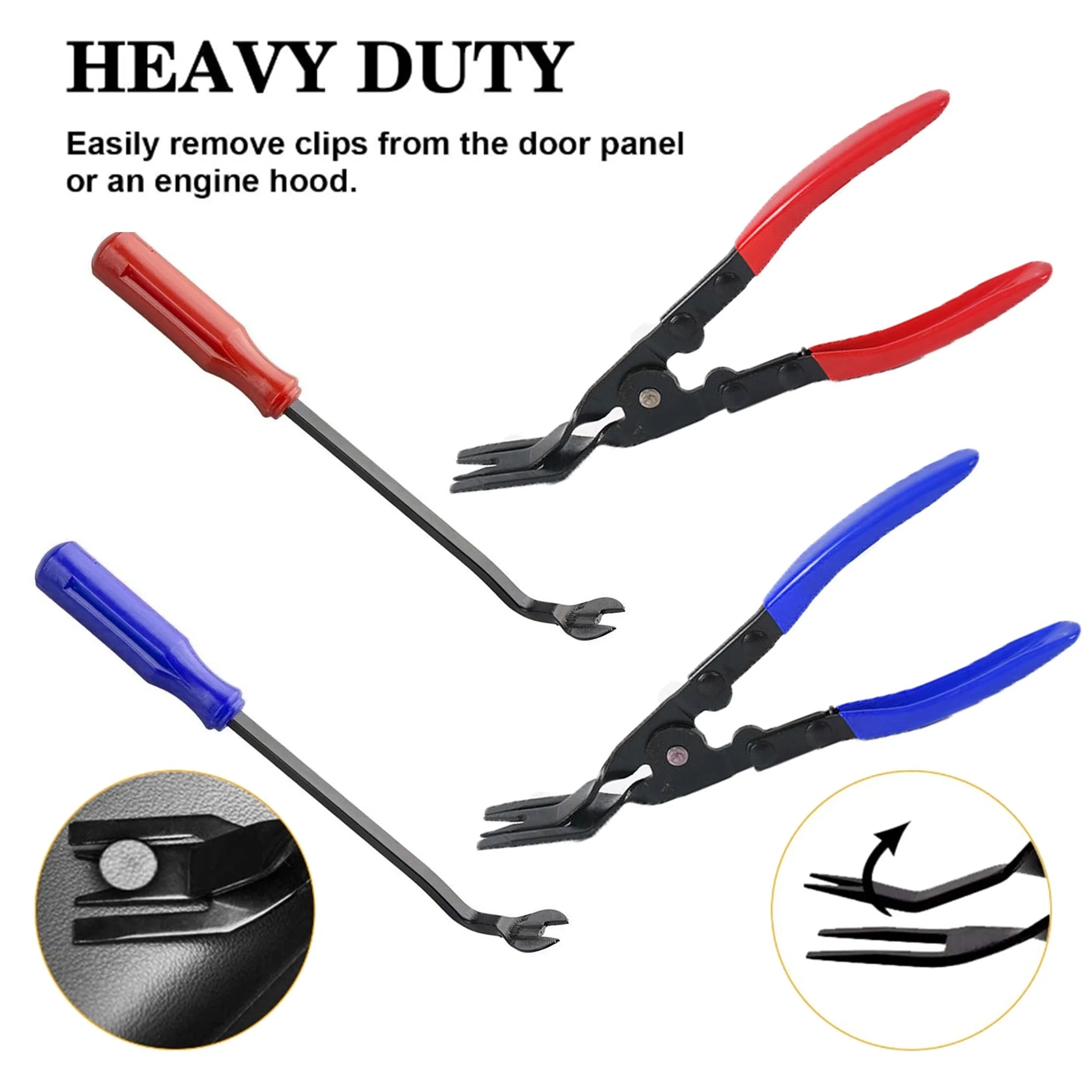 2Pcs Auto Fastener Trim Removal Tool Kit Repair Tools Car Disassembly Kit Clip Screwdriver Light Pliers Door Panel Tool Set